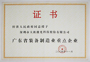 重點企業證書